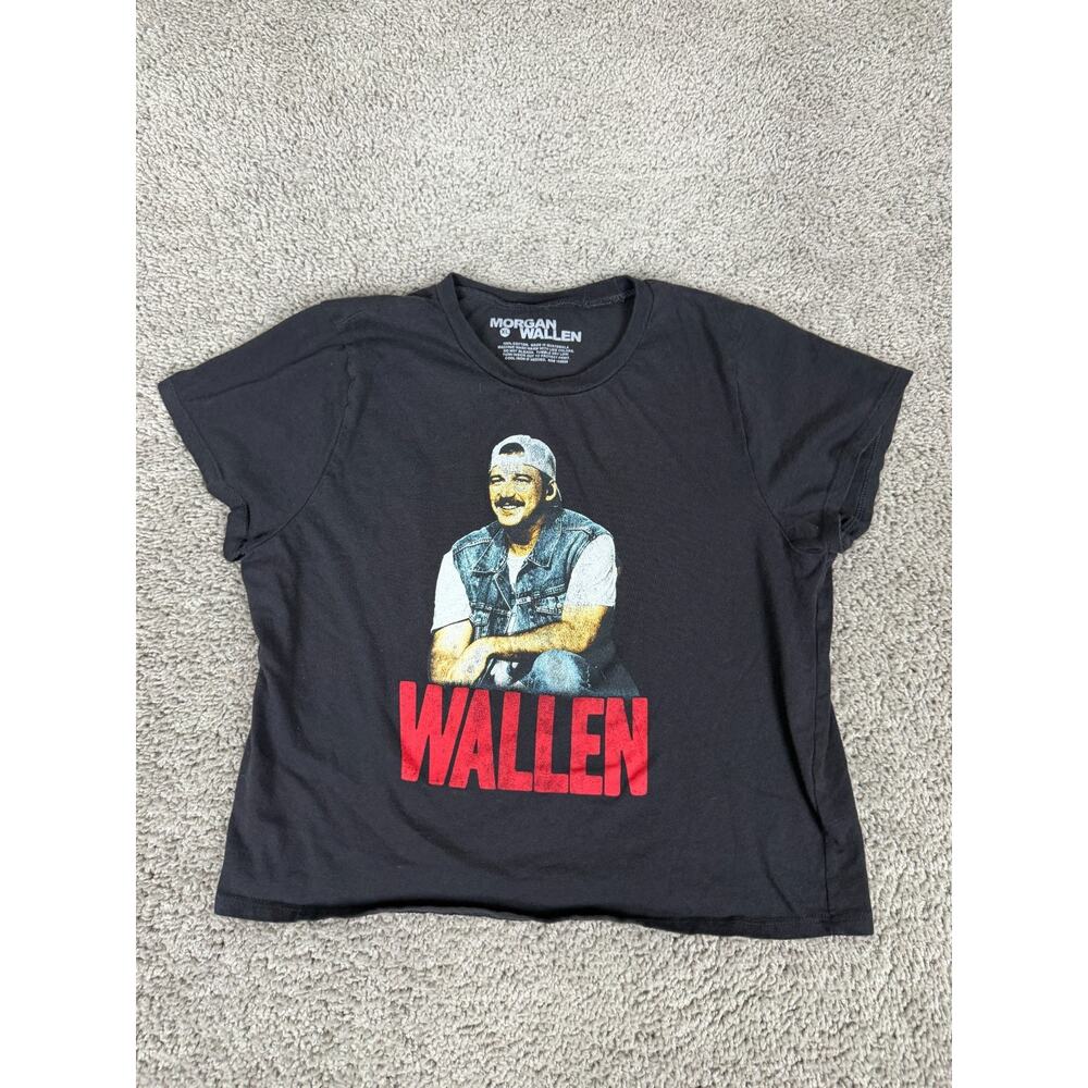 Morgan Wallen Shirt Girls Extra Large Black Red 100% Cotton Short Sleeve Music